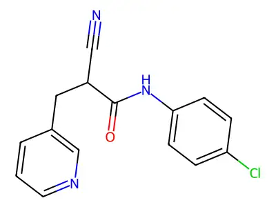 N-(4-chlorophenyl)-2-cyano-3-(pyridin-3-yl)propanamide structure