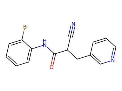 N-(2-bromophenyl)-2-cyano-3-(pyridin-3-yl)propanamide structure