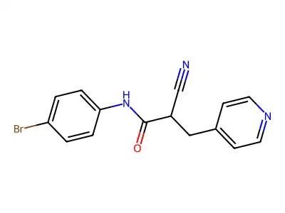 N-(4-bromophenyl)-2-cyano-3-(pyridin-4-yl)propanamide structure