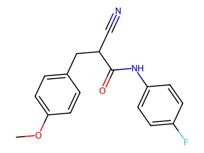 2-cyano-N-(4-fluorophenyl)-3-(4-methoxyphenyl)propanamide structure