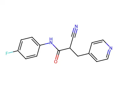2-cyano-N-(4-fluorophenyl)-3-(pyridin-4-yl)propanamide structure