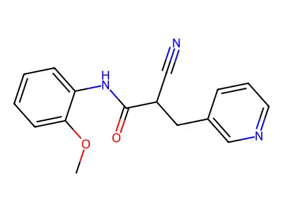 2-cyano-N-(2-methoxyphenyl)-3-pyridin-3-ylpropanamide structure