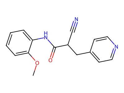 2-cyano-N-(2-methoxyphenyl)-3-(pyridin-4-yl)propanamide structure