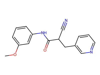 2-cyano-N-(3-methoxyphenyl)-3-pyridin-3-ylpropanamide structure
