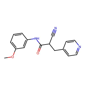 2-cyano-N-(3-methoxyphenyl)-3-(pyridin-4-yl)propanamide structure