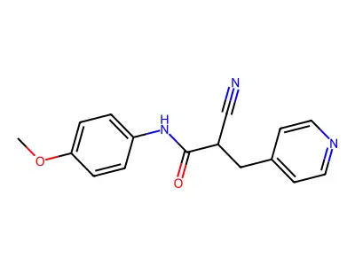 2-cyano-N-(4-methoxyphenyl)-3-pyridin-4-ylpropanamide structure