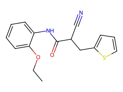 2-cyano-N-(2-ethoxyphenyl)-3-(thiophen-2-yl)propanamide structure