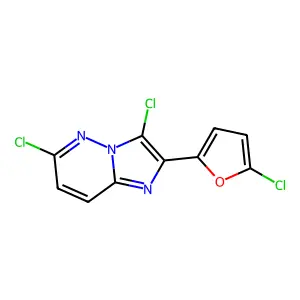 3,6-Dichloro-2-(5-chloro-2-furyl)imidazo[1,2-b]pyridazine structure