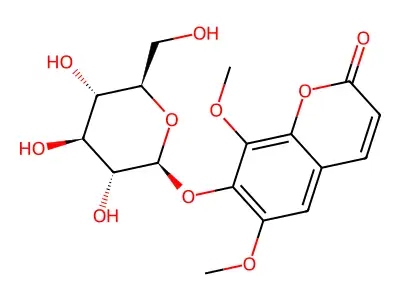 异秦皮啶-7-葡萄糖苷 structure