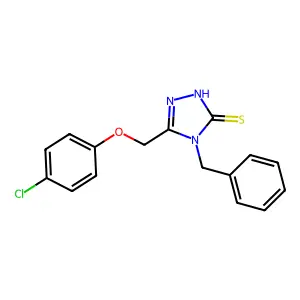 4-benzyl-5-(4-chlorophenoxymethyl)-4H-1,2,4-triazole-3-thiol structure