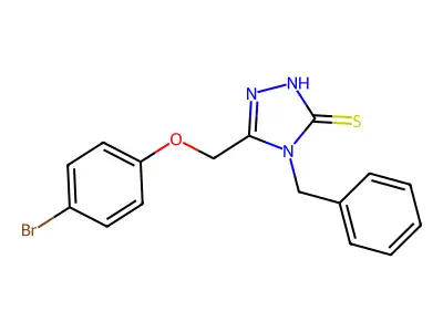4-Benzyl-5-((4-bromophenoxy)methyl)-2,4-dihydro-3H-1,2,4-triazole-3-thione structure