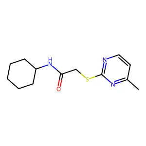 N-cyclohexyl-2-(4-methylpyrimidin-2-yl)sulfanylacetamide structure