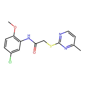 N-(5-chloro-2-methoxyphenyl)-2-(4-methylpyrimidin-2-yl)sulfanylacetamide structure