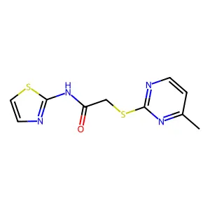 2-(4-methylpyrimidin-2-yl)sulfanyl-N-(1,3-thiazol-2-yl)acetamide structure