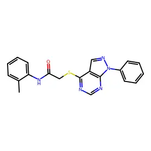 2-((1-phenyl-1H-pyrazolo[3,4-d]pyrimidin-4-yl)thio)-N-(o-tolyl)acetamide structure