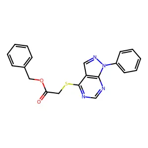 Benzyl 2-(1-phenylpyrazolo[3,4-d]pyrimidin-4-yl)sulfanylacetate structure