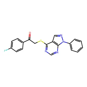 1-(4-Fluorophenyl)-2-(1-phenylpyrazolo[3,4-d]pyrimidin-4-yl)sulfanylethanone structure