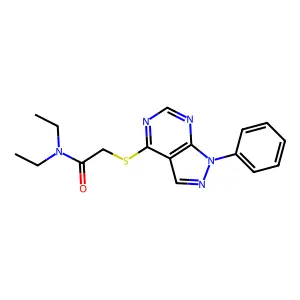 N,N-Diethyl-2-(1-phenyl-1H-pyrazolo[3,4-d]pyrimidin-4-ylsulfanyl)-acetamide structure