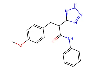 3-(4-methoxyphenyl)-N-phenyl-2-(2H-tetrazol-5-yl)propanamide structure