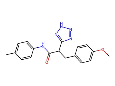 3-(4-methoxyphenyl)-N-(4-methylphenyl)-2-(2H-tetrazol-5-yl)propanamide structure