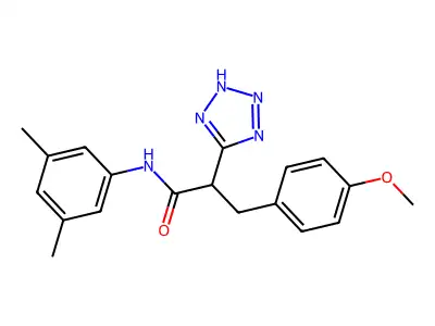 N-(3,5-dimethylphenyl)-3-(4-methoxyphenyl)-2-(2H-tetrazol-5-yl)propanamide structure