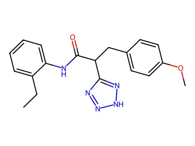 N-(2-ethylphenyl)-3-(4-methoxyphenyl)-2-(1H-tetrazol-5-yl)propanamide structure