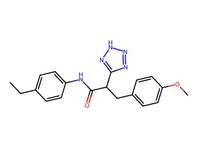 N-(4-ethylphenyl)-3-(4-methoxyphenyl)-2-(1H-tetrazol-5-yl)propanamide structure