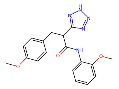 N-(2-methoxyphenyl)-3-(4-methoxyphenyl)-2-(2H-tetrazol-5-yl)propanamide structure