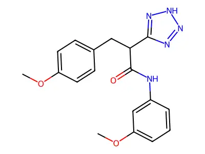 N-(3-methoxyphenyl)-3-(4-methoxyphenyl)-2-(2H-tetrazol-5-yl)propanamide structure