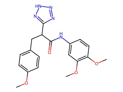 N-(3,4-dimethoxyphenyl)-3-(4-methoxyphenyl)-2-(2H-tetrazol-5-yl)propanamide structure