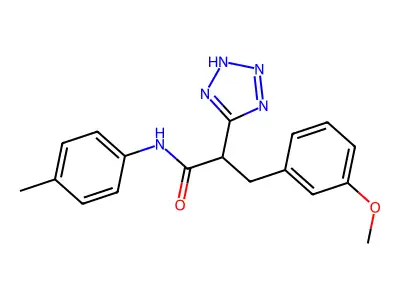 3-(3-methoxyphenyl)-N-(4-methylphenyl)-2-(2H-tetrazol-5-yl)propanamide structure