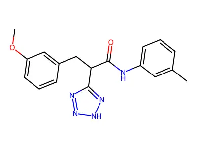 3-(3-methoxyphenyl)-N-(3-methylphenyl)-2-(2H-tetrazol-5-yl)propanamide structure