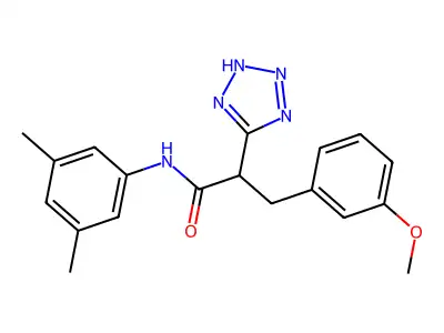 N-(3,5-dimethylphenyl)-3-(3-methoxyphenyl)-2-(2H-tetrazol-5-yl)propanamide structure