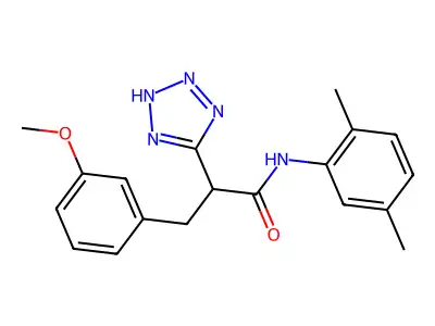 N-(2,5-dimethylphenyl)-3-(3-methoxyphenyl)-2-(2H-tetrazol-5-yl)propanamide structure