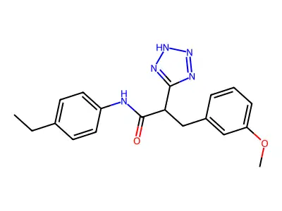 N-(4-ethylphenyl)-3-(3-methoxyphenyl)-2-(1H-tetrazol-5-yl)propanamide structure