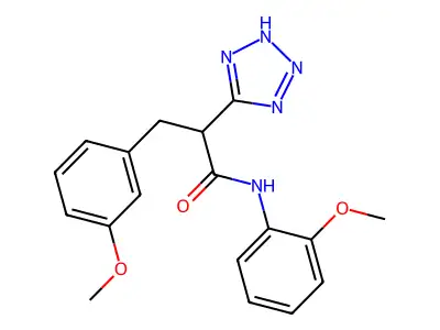 N-(2-methoxyphenyl)-3-(3-methoxyphenyl)-2-(2H-tetrazol-5-yl)propanamide structure