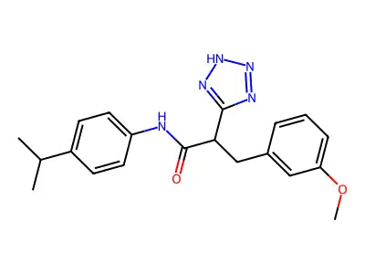 N-(4-isopropylphenyl)-3-(3-methoxyphenyl)-2-(2H-tetrazol-5-yl)propanamide structure