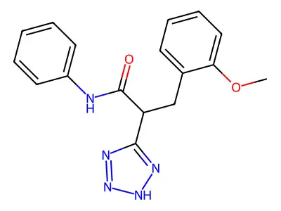 3-(2-methoxyphenyl)-N-phenyl-2-(2H-tetrazol-5-yl)propanamide structure