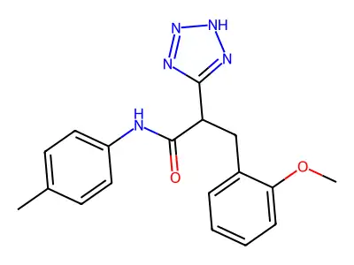 3-(2-methoxyphenyl)-N-(4-methylphenyl)-2-(2H-tetrazol-5-yl)propanamide structure