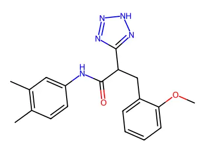 N-(3,4-dimethylphenyl)-3-(2-methoxyphenyl)-2-(2H-tetrazol-5-yl)propanamide structure