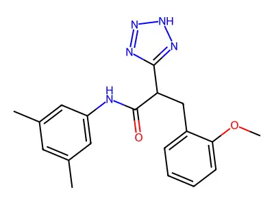 N-(3,5-dimethylphenyl)-3-(2-methoxyphenyl)-2-(2H-tetrazol-5-yl)propanamide structure
