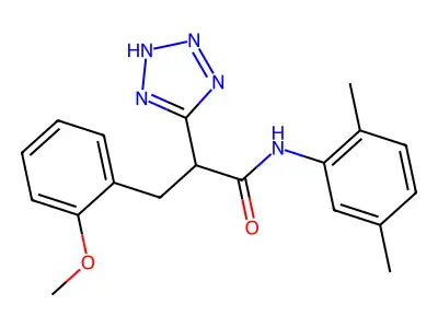 N-(2,5-dimethylphenyl)-3-(2-methoxyphenyl)-2-(2H-tetrazol-5-yl)propanamide structure