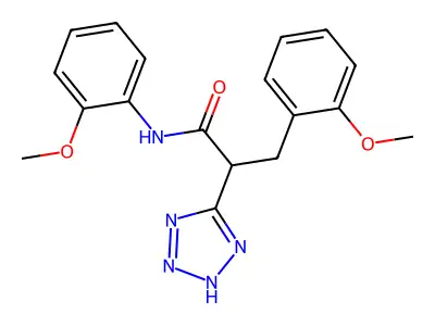 N,3-bis(2-methoxyphenyl)-2-(2H-tetrazol-5-yl)propanamide structure