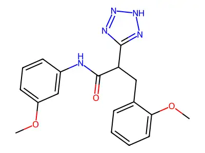 3-(2-methoxyphenyl)-N-(3-methoxyphenyl)-2-(2H-1,2,3,4-tetrazol-5-yl)propanamide structure