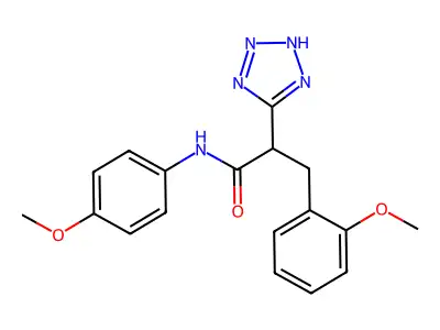 3-(2-methoxyphenyl)-N-(4-methoxyphenyl)-2-(2H-tetrazol-5-yl)propanamide structure