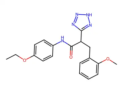 N-(4-ethoxyphenyl)-3-(2-methoxyphenyl)-2-(2H-tetrazol-5-yl)propanamide structure