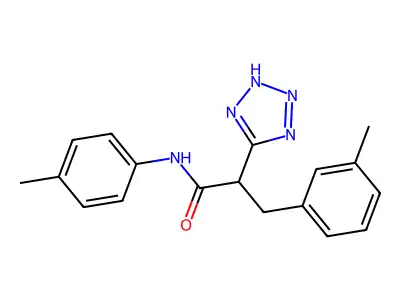 3-(3-methylphenyl)-N-(4-methylphenyl)-2-(2H-tetrazol-5-yl)propanamide structure