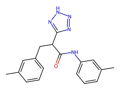 N,3-bis(3-methylphenyl)-2-(1H-tetrazol-5-yl)propanamide structure
