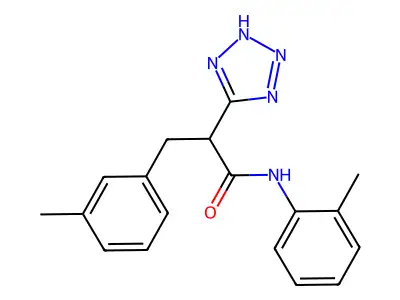 N-(2-methylphenyl)-3-(3-methylphenyl)-2-(2H-tetrazol-5-yl)propanamide structure