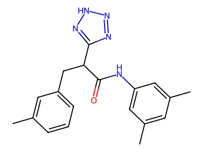 N-(3,5-dimethylphenyl)-3-(3-methylphenyl)-2-(2H-tetrazol-5-yl)propanamide structure